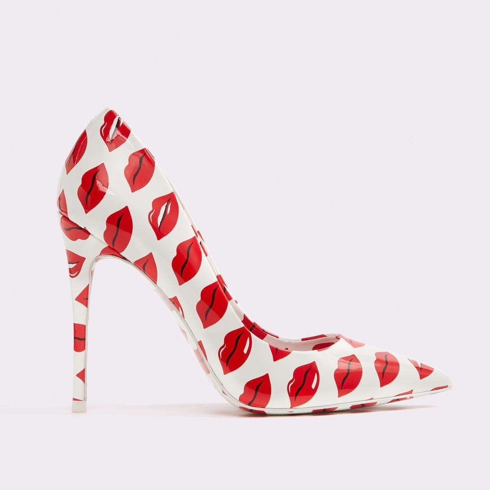 Fun lip print kiss heels